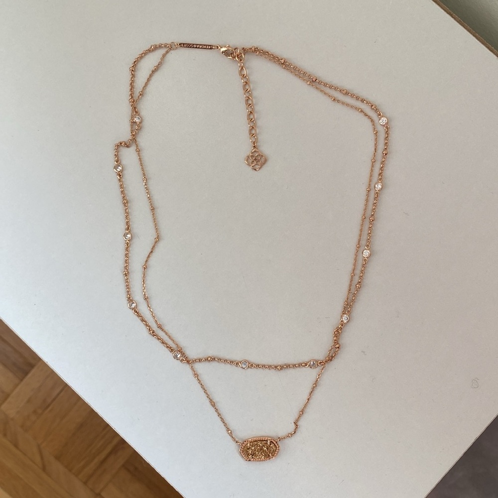 Kendra Scott rose gold layered necklace